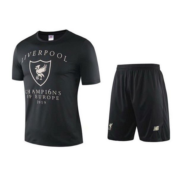 Camiseta de Entrenamiento Liverpool Conjunto Completo 2019 2020 Negro
